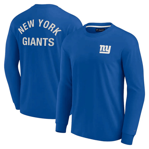 Men's New York Giants Royal Signature Unisex Super Soft Long Sleeve T-Shirt